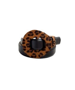 Correa corazón negra-leopardo