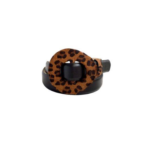 Correa corazón negra-leopardo