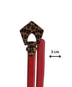 Alternative view of Correa pentagono print leopardo-rojo