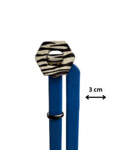 Alternative view of Correa azul rey cebra hebilla hexagonal