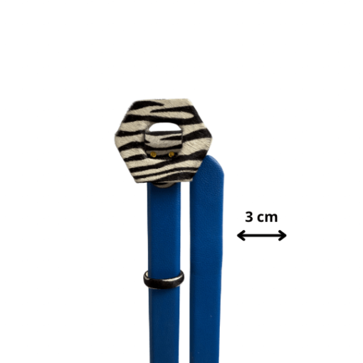 Correa azul rey cebra hebilla hexagonal - Imagen 2